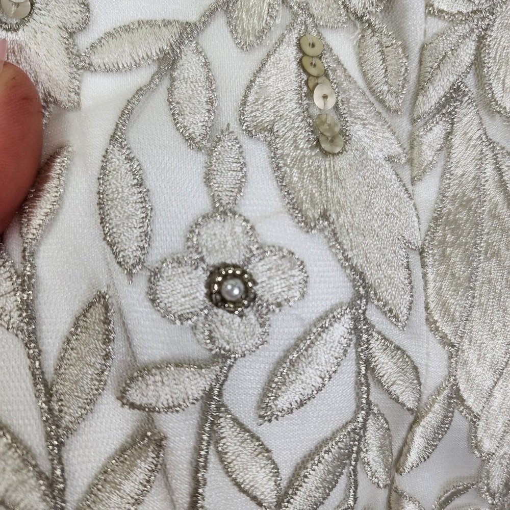 Sue Wong Ivory Beaded Sheath Mini Dress - Picture 10 of 16